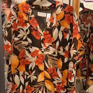 floral alfred dunner button up